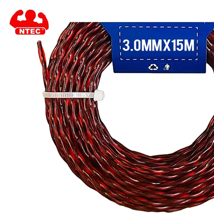 NTEC Trimmer Line Ellipse Twist 3mm-15M Recd Black Color
